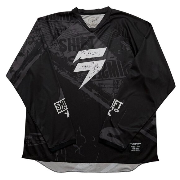 Shift Moto X Motocross Recon Riding Shirt Mens Size 2XL Long Sleeve Jersey Black - Picture 1 of 5